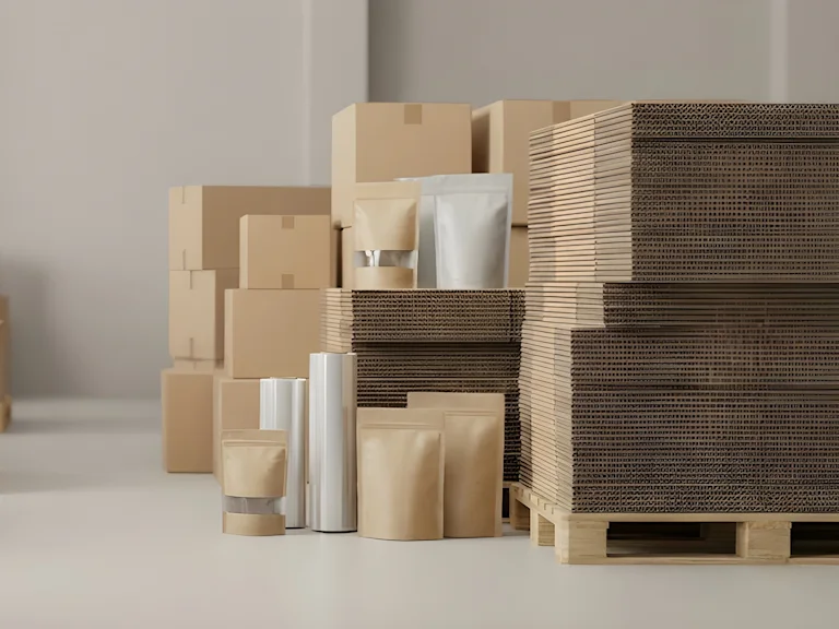 Boxes and packaging supplies in our prep warehouse
